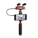 Saramonic Smart Mixer - Audio Mixer / Adapter Kit for iOS/Android with Mics, Device Holder, and Grip
