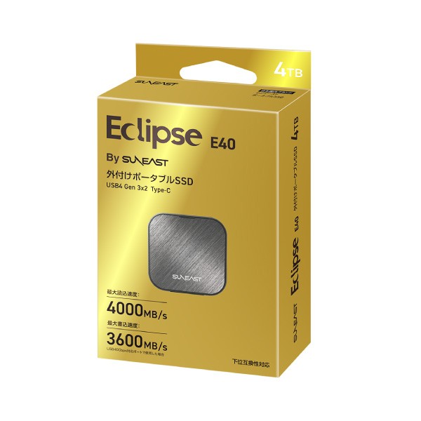 【爆速USB4】SUNEAST 外付けSSD 4TB Eclipse E40 SUNEAST Eclipse E40 USB4 MagSafe Portable SSD 4TB (Black) – Camerahaus