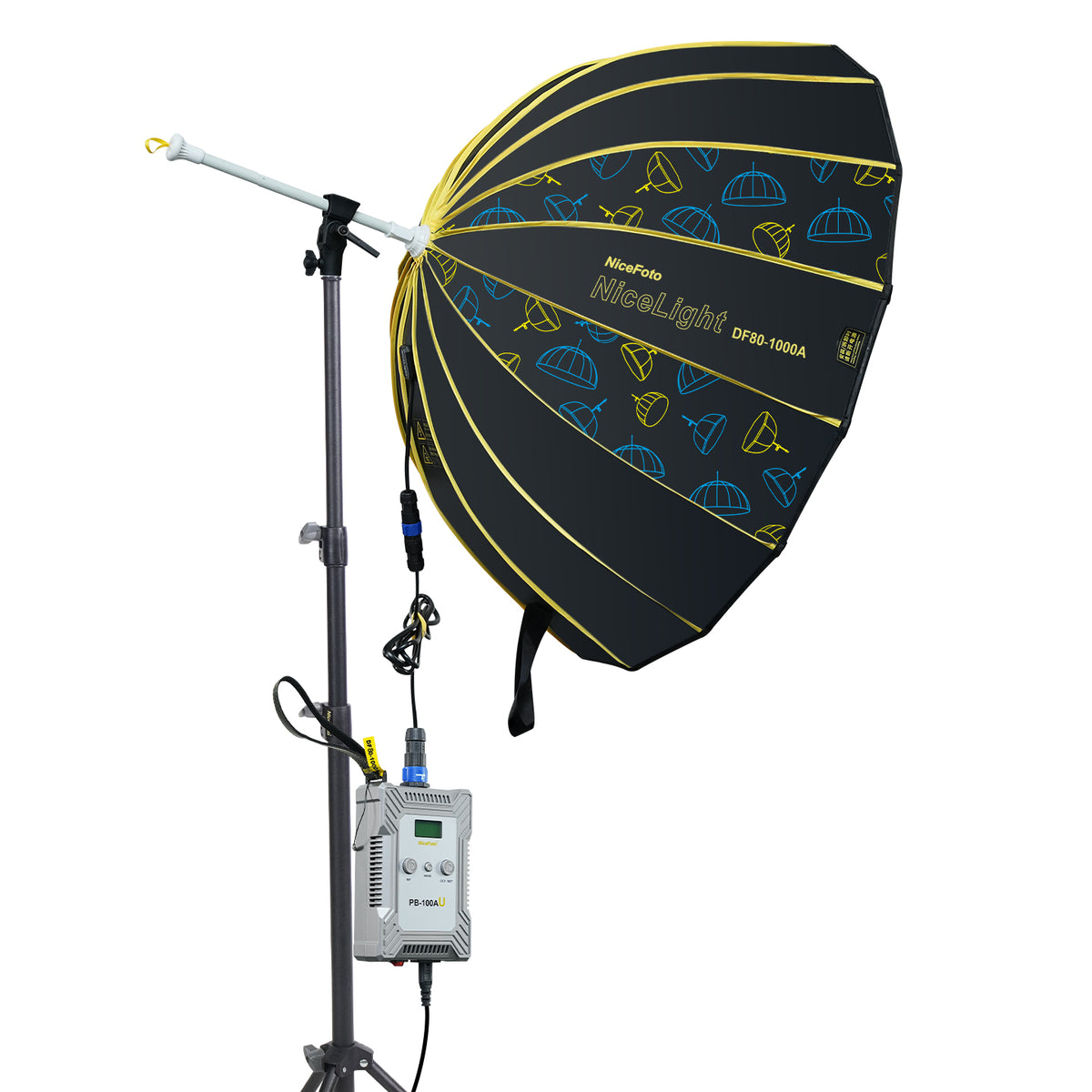 NiceFoto KT-DF80-1000A Umbrella Light Kit 80cm Parabolic Softbox