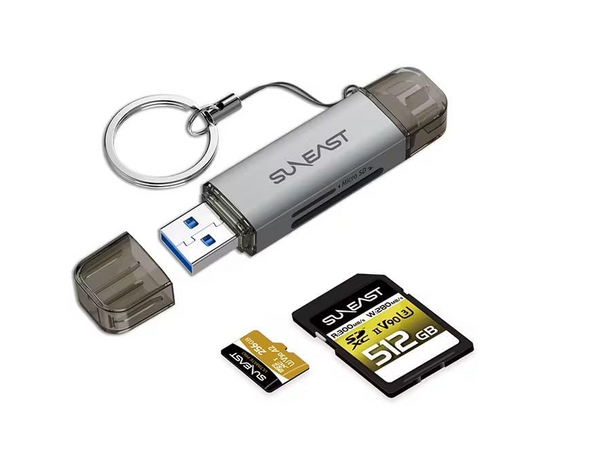 ULTIMATE SD & MicroSD UHS-1 Dual Slot Card Reader — alternate view