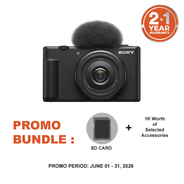 Sony ZV-1F Mirrorless Vlogging Camera (Black) with 64GB SD Card