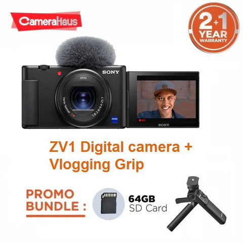 Sony ZV1 Digital Camera (Black) With Vlogging Grip