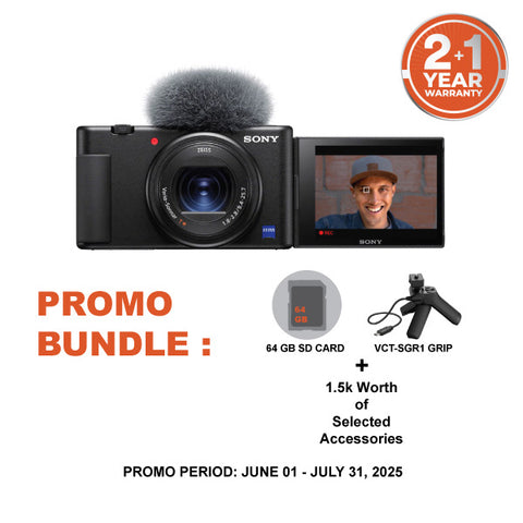 Sony ZV1 Digital Camera (Black) With Vlogging Grip