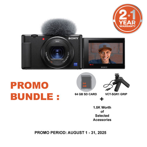 Sony ZV1 Digital Camera (Black) With Vlogging Grip