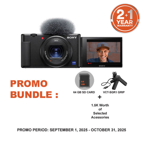 Sony ZV1 Digital Camera (Black) With Vlogging Grip