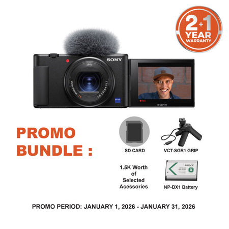 Sony ZV-1 with Bluetooth Shooting Grip Kit and 64GB SD Card
