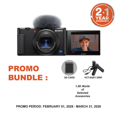 Sony ZV-1 with Bluetooth Shooting Grip Kit and 64GB SD Card