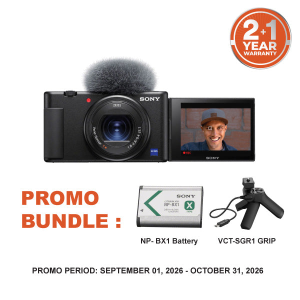 Sony ZV1 Digital Camera (Black) With Vlogging Grip