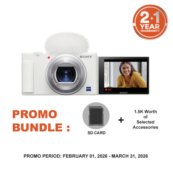 Sony ZV-1 Digital Camera (White) with 64GB SD Card