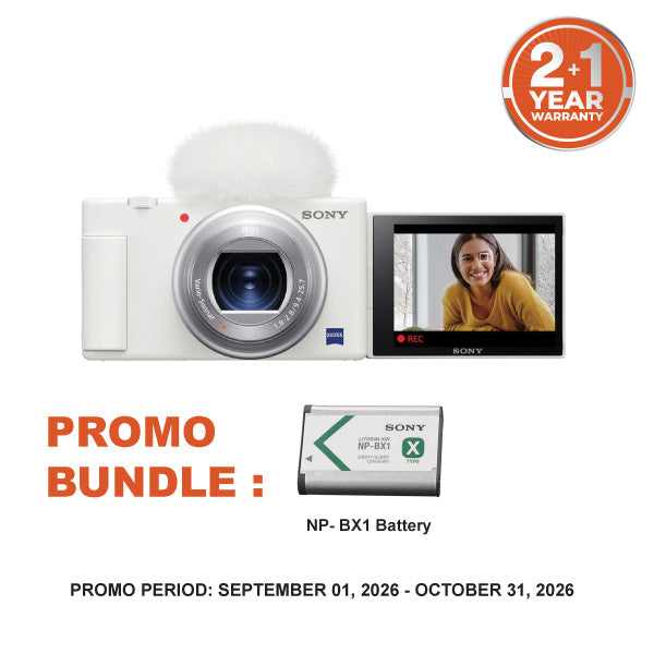 Sony ZV-1 Digital Camera (White) with 64GB SD Card