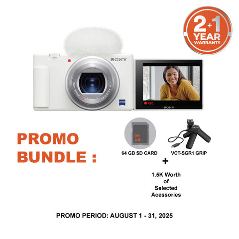 Sony ZV1 / ZV-1 White Digital Camera With SGR1 Vlogging Grip