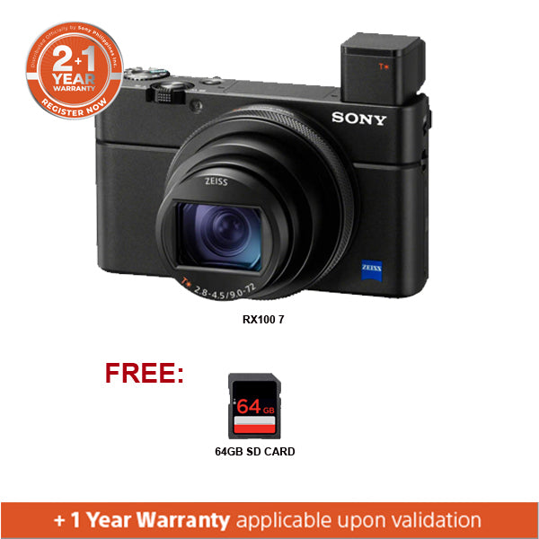 Sony Cyber-shot RX100 VII Digital Camera with 64GB SD Card