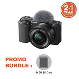 Sony ZV-E10 Mirrorless Camera with 16-50mm Lens Kit (Black) + 64GB SD Card