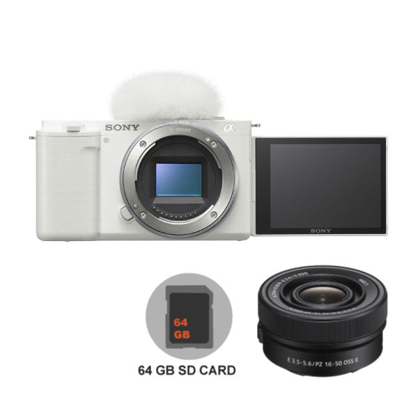 ZVE10 WHITE 1650PZ Power Zoom Lens Included SD64GB