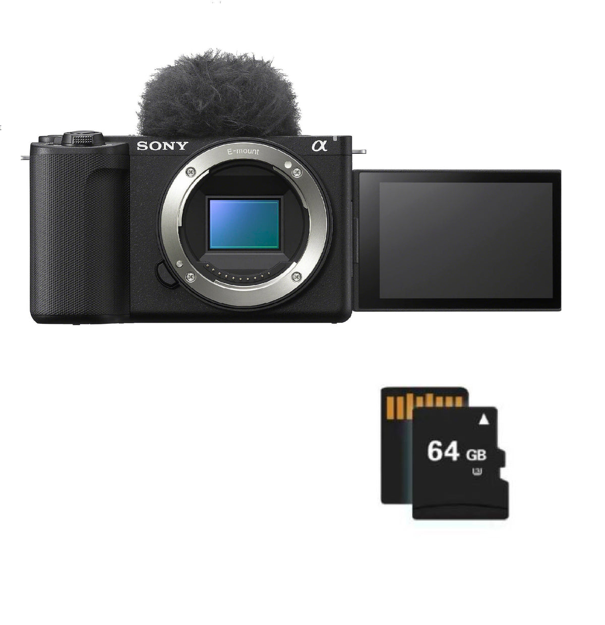 Sony ZV-E10 II Mirrorless Camera (Black) with 64GB SD Card