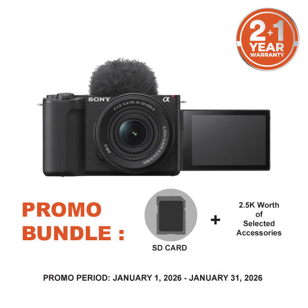 Sony ZV-E10 II Mirrorless Camera with 16-50mm Lens (Black) and 64GB SD Card