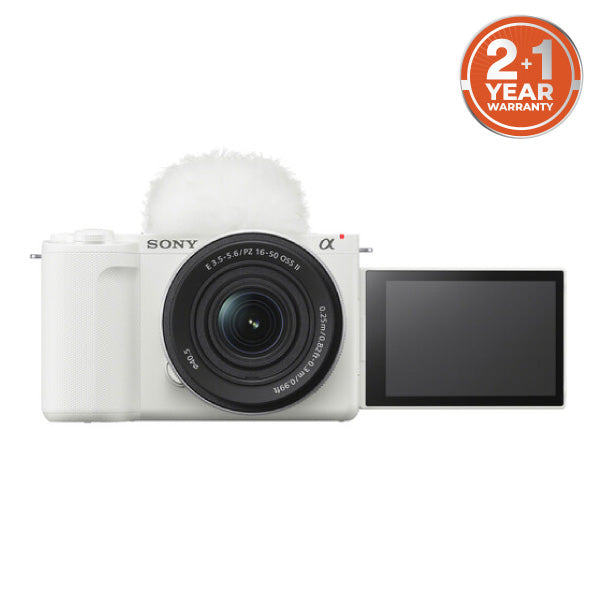 Sony ZV-E10 II Mirrorless Camera with 16-50mm Lens (White) and 64GB SD Card