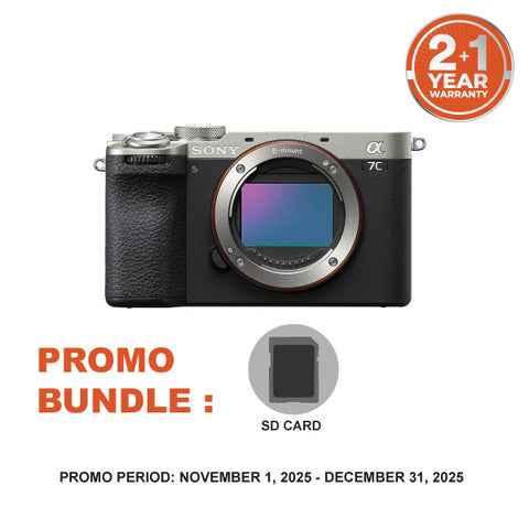 Sony A7C II Full-Frame Mirrorless Camera (Silver, Body Only) with 64GB SD Card