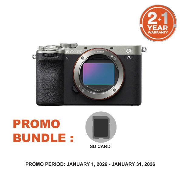 Sony A7C II Full-Frame Mirrorless Camera (Silver, Body Only) with 64GB SD Card