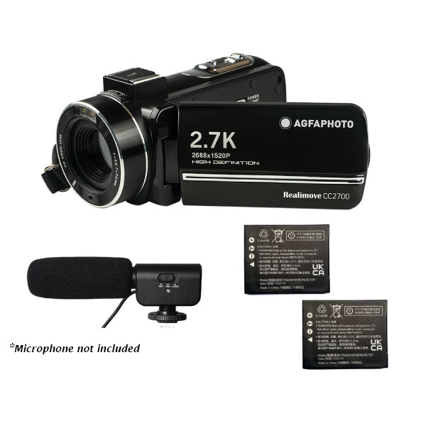 AgfaPhoto Realimove CC2700 2.7K Camcorder with 2 Batteries