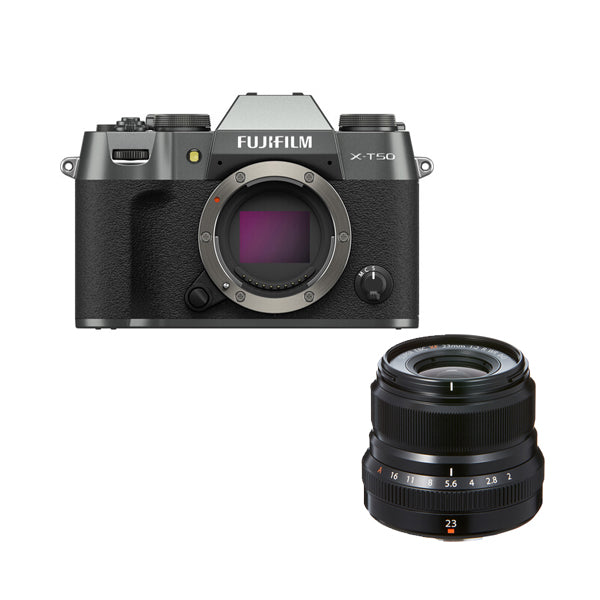 X-T50 Mirrorless Camera Charcoal with XF23 F1.4 WR