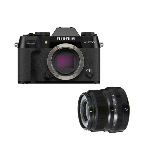 XT50 Black + XF23F1.4WR — alternate view