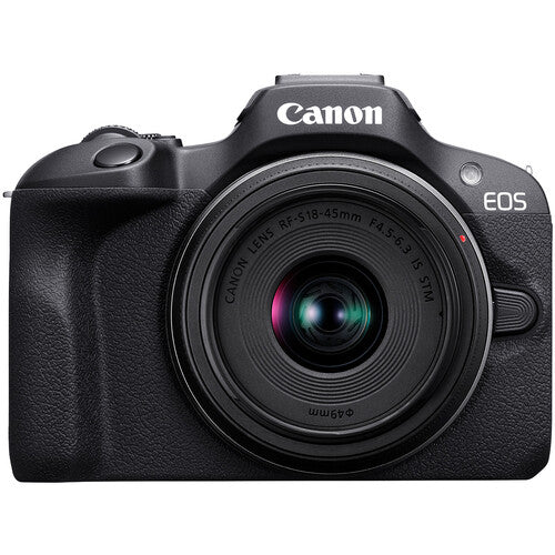 Canon EOS R100 Mirrorless Camera with 18-45mm Lens — alternate view