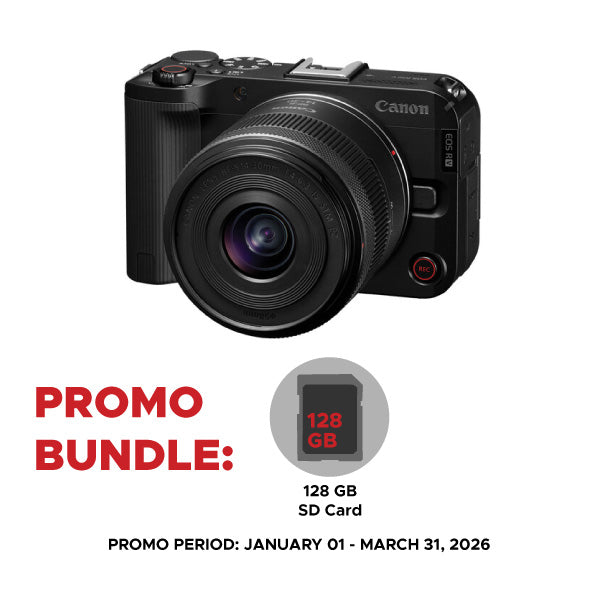 Canon EOS R50 V Mirrorless Camera with RF-S 14-30mm STM and 128GB SD Card (Black)