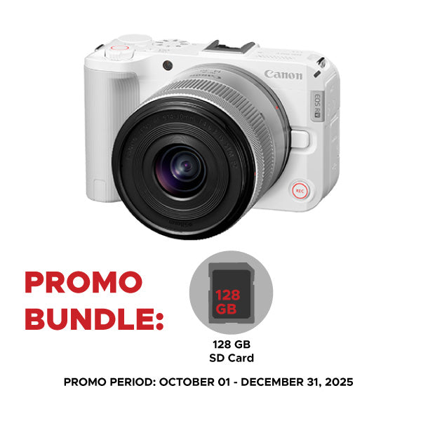 Canon EOS R50 V Mirrorless Camera with RF-S 14-30mm STM and 128GB SD Card (White)