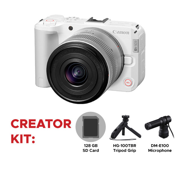 Canon EOS R50 V Creator Kit with RF-S 14-30mm STM and 128GB SD Card (White)