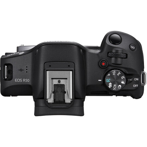 Canon EOS R50 Mirrorless Camera (Black) with RF-S 18-45mm Kit + 64GB SD Card