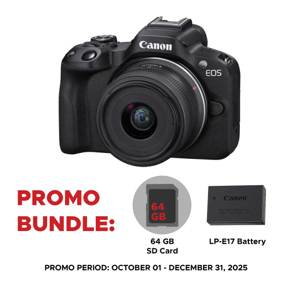 Canon EOS R50 Mirrorless Camera (Black) with RF-S 18-45mm Kit +