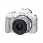 Canon EOS R50 Mirrorless Camera (White) with RF-S 18-45mm Kit + 64GB SD Card