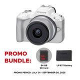 Canon EOS R50 Mirrorless Camera with 18-45mm Lens White