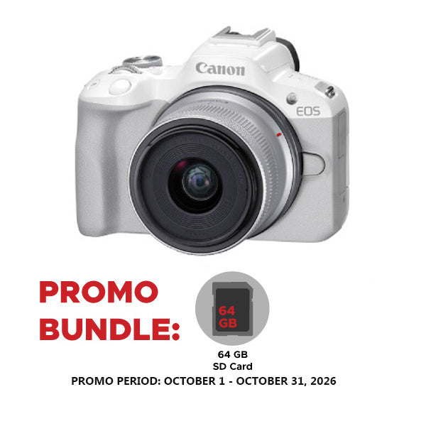 Canon EOS R50 Mirrorless Camera with 18-45mm Lens White