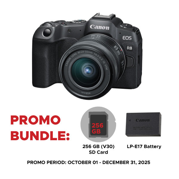 Canon EOS R8 Mirrorless Camera with RF 24-50mm Lens Kit + 256GB