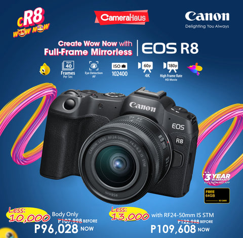 Canon EOS R8 Mirrorless Camera with RF 24-50mm