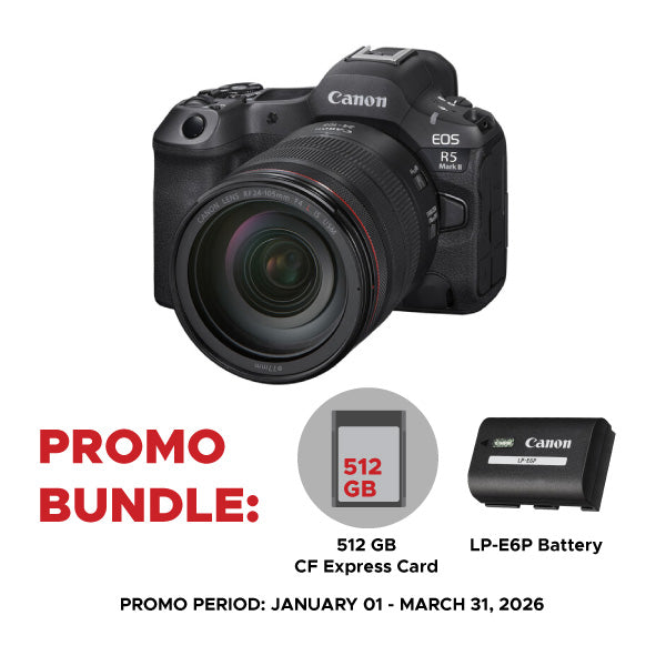 Canon EOS R5 Mark II with RF 24-105mm L IS USM and 512GB CFexpress Card