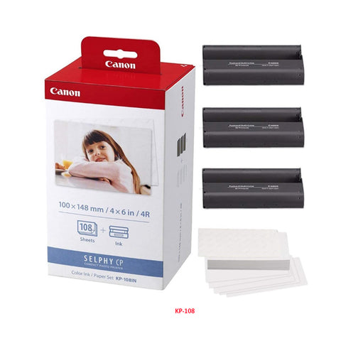 Canon KP108 / KP-108 IN Color Ink and Paper Set 4R