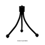 Pocket Mini Camera Tripod. Universal Fit. Flexible Legs, Rubber Feet. Belt Clip