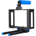 Movie Making DSLR Camera Video Cage Mount Rig Cage Kit+Top Handle Grip 15mm Rod