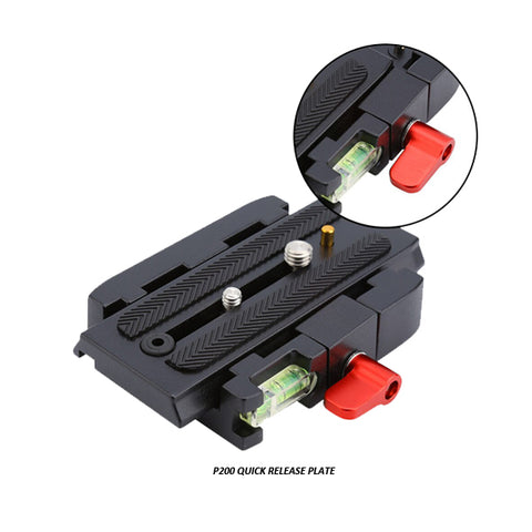 P200 Quick Release Plate - Aluminum Alloy Camera Tripod Base Plate with 1/4 and 3/8 Screw Hole