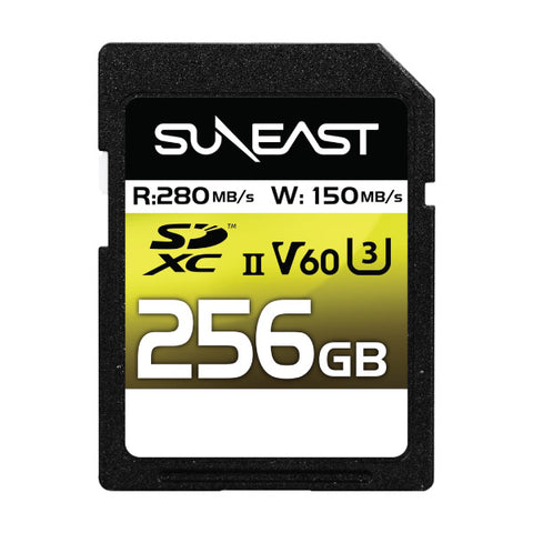 SUNEAST 256GB SDXC UHS-II V60 Memory Card (Up to 280MB/s)