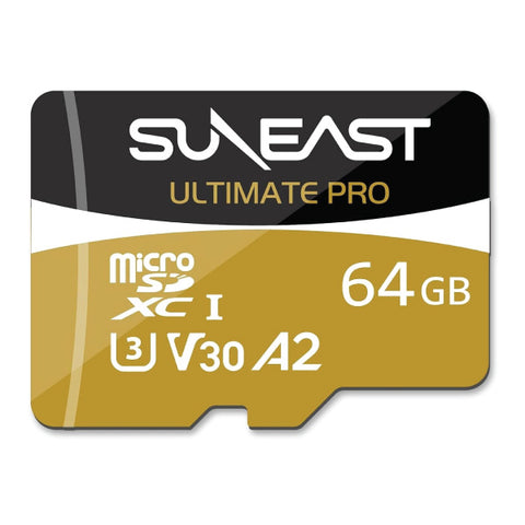 SUNEAST 64GB microSDXC GOLD Series UHS-I V30 (Up to 185MB/s)