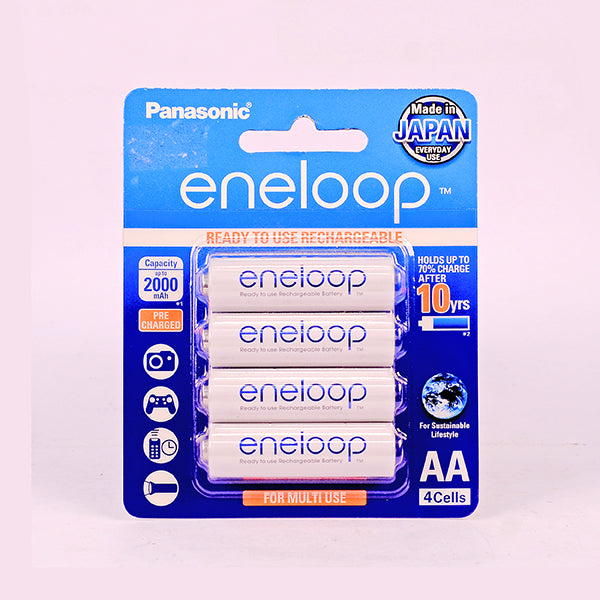 Panasonic eneloop AA Rechargeable Batteries (4-Pack, 2000mAh, 2100 cycles)