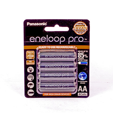 Panasonic Eneloop Pro 2550 mAh AA Rechargeable Batteries (4pcs Battery Only)