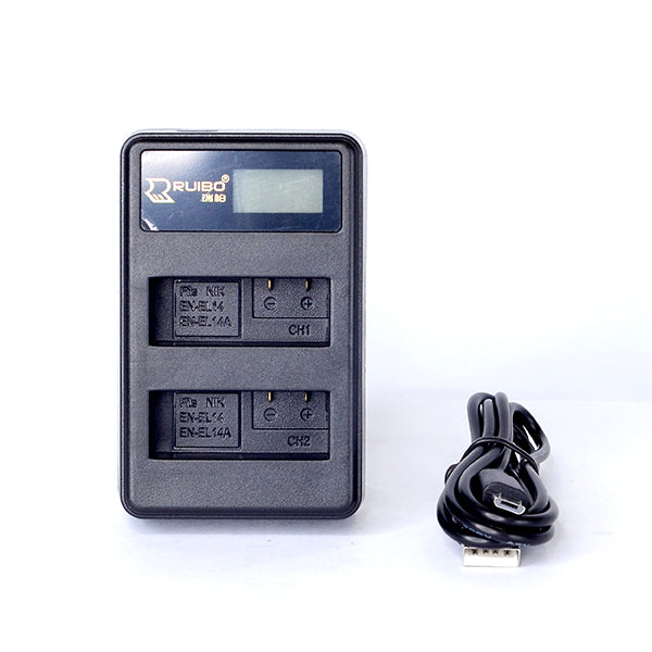 RUI EN-EL14 Dual LCD Charger