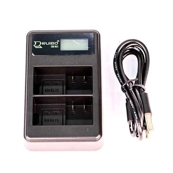 Ruibo EN-EL15 Dual LCD Battery Charger