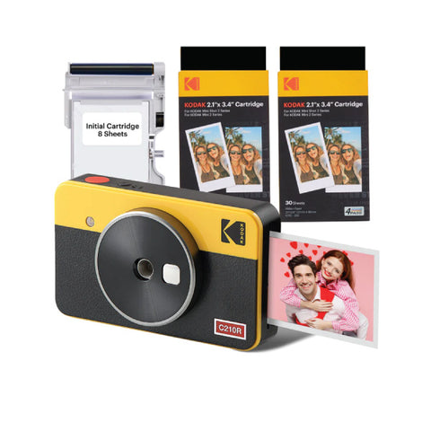 Kodak Mini Shot C210R Yellow 2x3 Instant Camera Printer (68-Sheet)