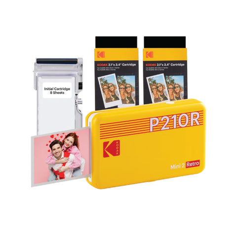 Kodak Mini 2 Retro P210R Yellow 2x3 Printer (68-Sheet)